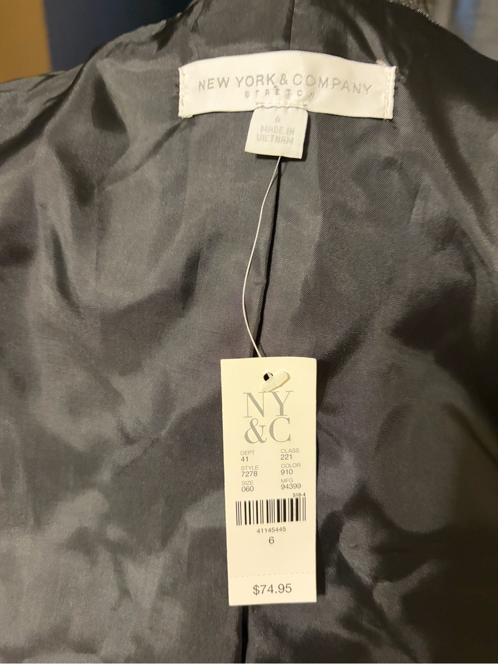 New York & Company Gray Women's Tailored Blazer - Picture 4 of 4